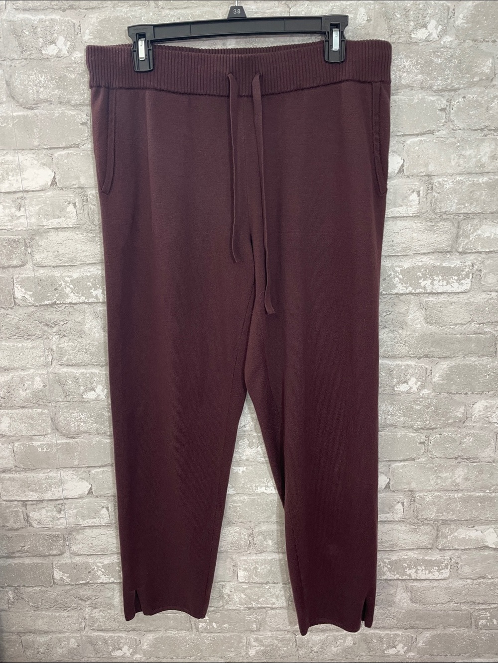 Soma WKND Straight-Leg Knit Pants in Deep Burgundy